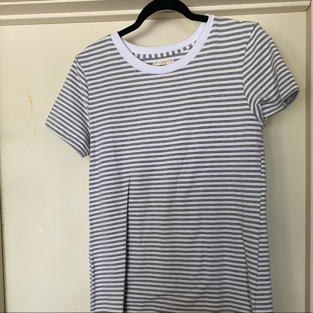 Shelly Cove Cotton Striped Gray/White Dress